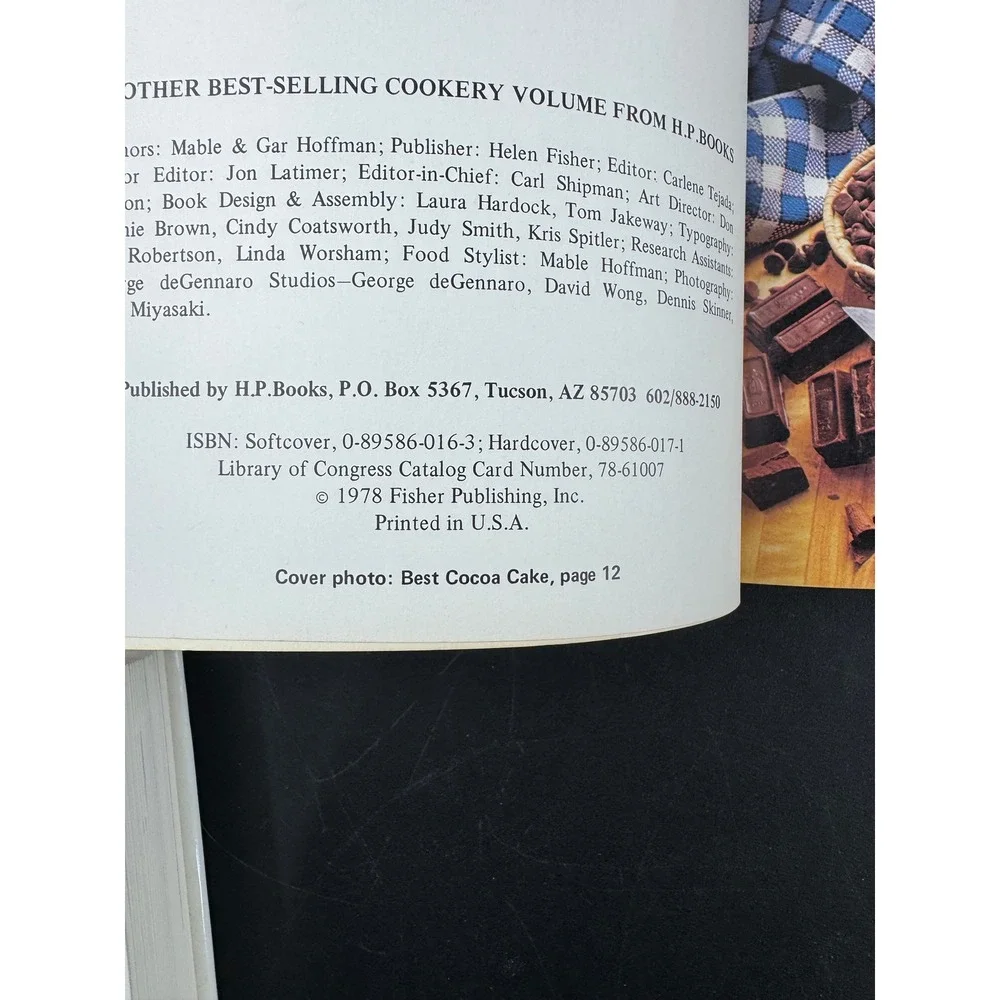 Vintage‎ 1978 Mable Hoffman Chocolate Cookery Cookbook HP Books Paperback